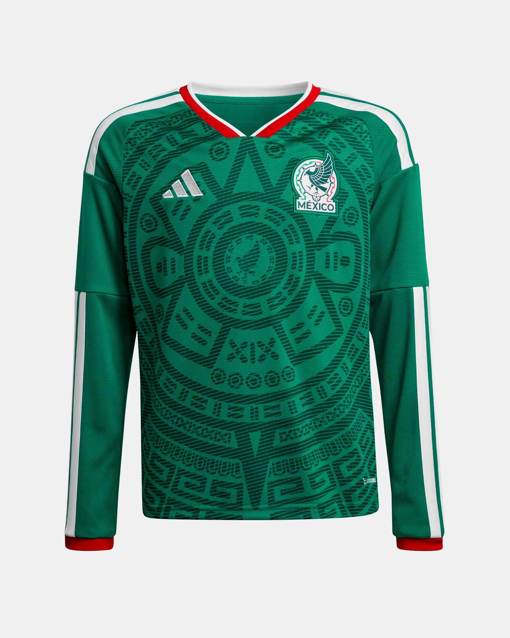 Jersey Adidas Local Seleccion Nacional De Mexico 26  Manga Larga Niño 